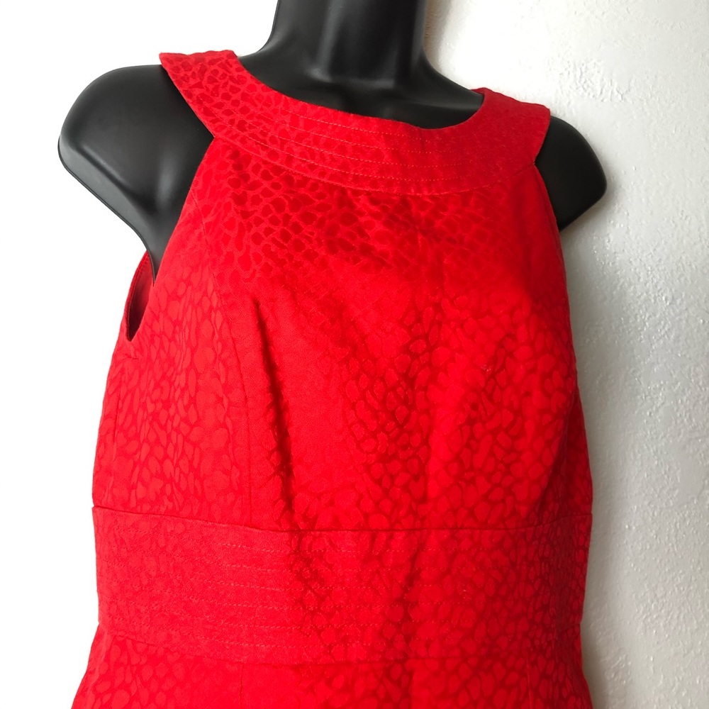 MUSE Grecian neck line Red Textured Dress Sz 6 - Picture 2 of 10